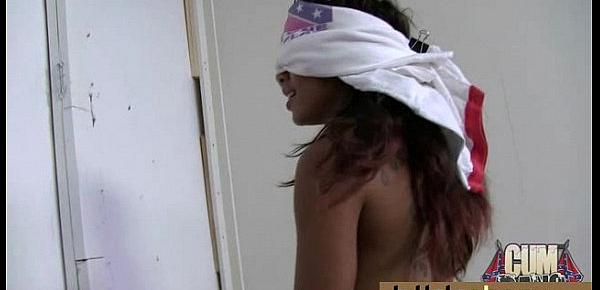  Hot ebony chick in interracial gangbang 13